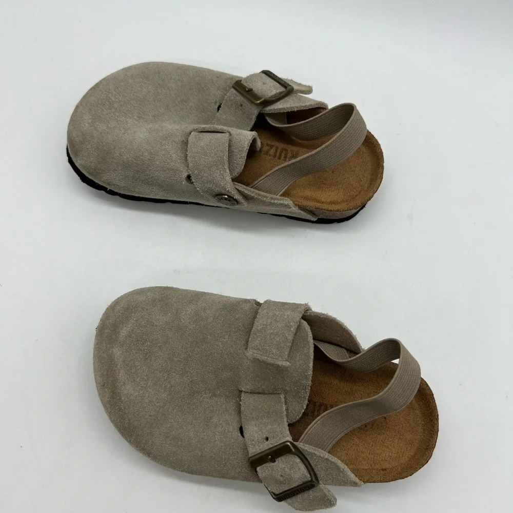 Ruizustock Kids Beige Suede Buckle Mules Size 26 toddler